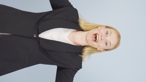 Vertical-video-of-Business-woman-rejoice.
